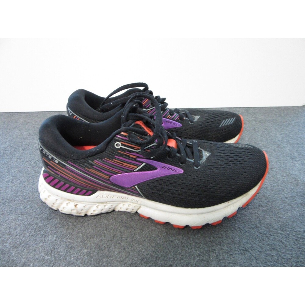 Brooks Adrenaline GTS 19 Women's Sz. 7.5 Black Purple Running Shoes 1202841B080